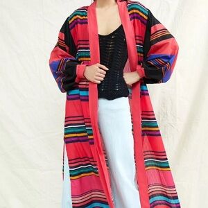 Anthropologie Conditions Apply Vibrant Striped Long Kimono NWT